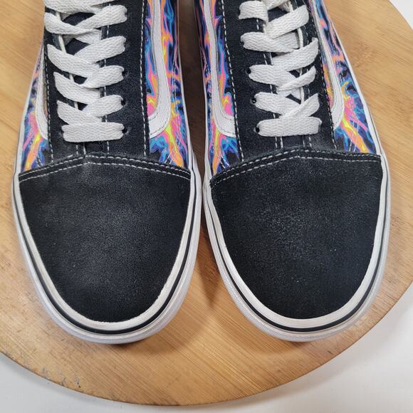 Vans Old Skool Skateboarding Sneakers Shoes Men 10 Black Blue Suede. Lightning - Picture 6 of 14